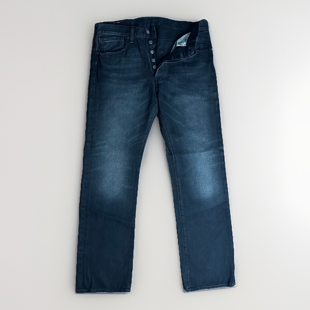 Levis 501 Jeans Mens 32x30 Black Denim Pant Button Fly Straight Crazy Fade Y2K